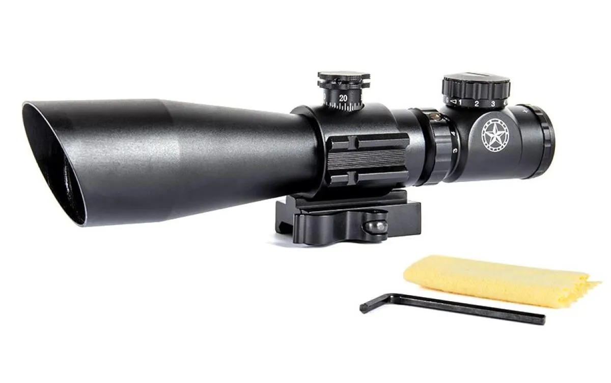 Lone Star Compact Riflescope 3-9x42 illuminated (Black) w/Rings